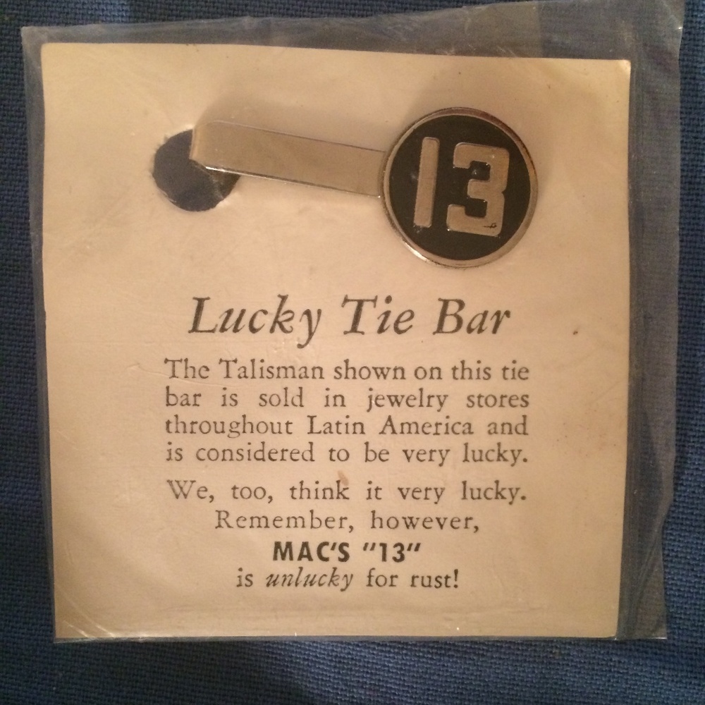 Vintage '13' Tie Bar